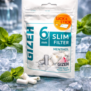 Filtros GIZEH Slim Menthol 6mm – Lick & Stick
