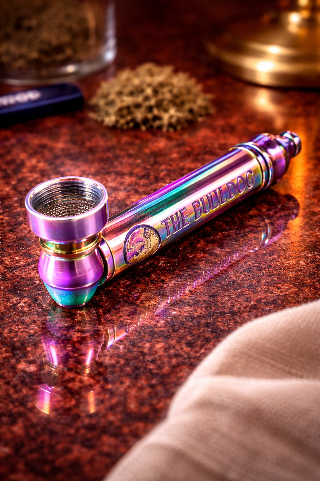 Pipa Metálica The Bulldog Tornasol – Rainbow Finish
